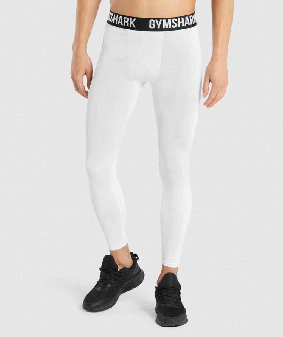 Legginsy Męskie Gymshark Element Białe | PL 4105AHK